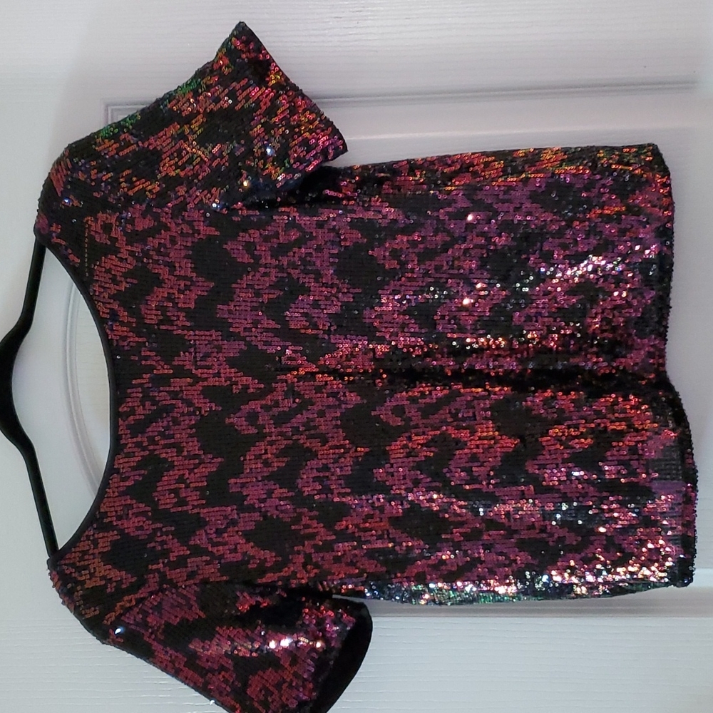 Sanctuary Sequin Top Sz Med